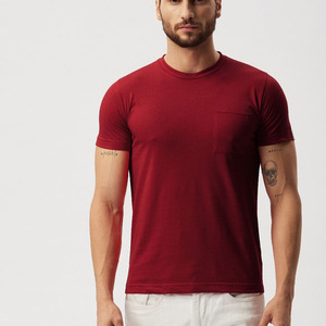 Vente en gros de t-shirts 100% coton biologique pour hommes avec logo personnalisé et couleur unie décontractés à manches courtes en microfibre pour l'été - Product Image 5