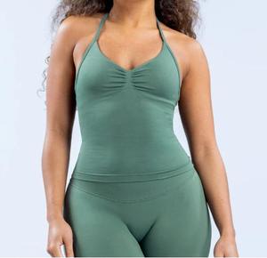 Débardeur de sport sans couture de haute qualité pour femmes, avec logo personnalisé, rembourré, décontracté, respirant, pour hommes, yoga - Product Image 6