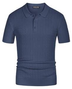 2024 été tricoté solide toile affaires décontracté respirant coton bambou Fiber à manches courtes coupe régulière pour chemises pour hommes - Product Image 3