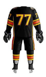 Best Price High Quality Low MOQ Custom Team Design European Black Ice Hockey Jerseys Personalized 100% Polyester Men's Adult - Product Image 3