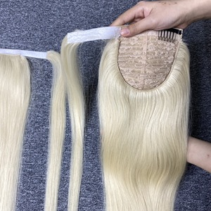 VQ Hair ofrece elegantes extensiones de cabello virgen humano Rubio crudo en todos los tamaños para estilos de cola de caballo - Product Image 4