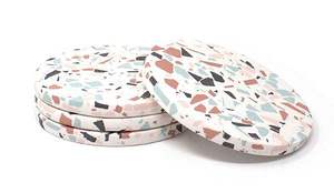 Posavasos de mesa de resina epoxi de madera redonda cuadrada de diseño moderno, madera de acacia y resina epoxi azul para beber, té, café, posavasos de piedra - Product Image 5