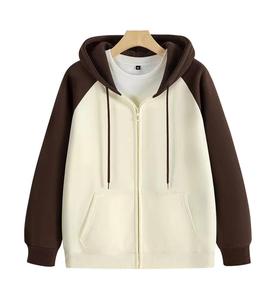 เสื้อฮู้ดซิปสีดำสำหรับผู้ชายพิมพ์ลายเสื้อแบบสวมหัวมีซิปมีฮู้ดแบบโอเวอร์ไซส์ - Product Image 1