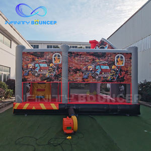 Fire Truck Theme Inflatable Bounce House Bouncy Castle with Slide Commercia Inflatable Bouncer Combo Slide <strong>Jumping</strong> Castle - Product Image 6