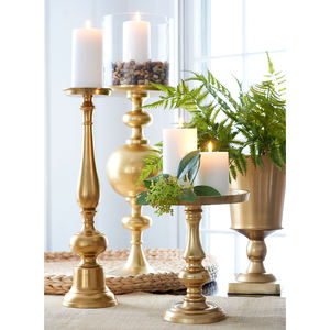 Candelabros de pilar de Metal decorativos nuevos, candelabro elegante con acabado dorado para el hogar, sala de estar, decoración de mesa - Product Image 3