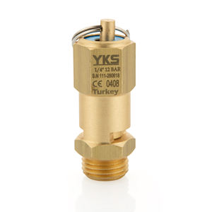 วาล์วนิรภัยทองเหลืองแบบปิดผนึก 1/4 12 บาร์ ได้รับการรับรองมาตรฐาน CE - วาล์วระบายแรงดันแบบปิดผนึก - วัสดุทองเหลือง - Product Image 1