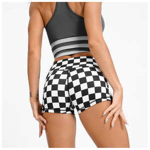 Pantalones cortos de compresión transpirables estirables con diseño sublimado personalizado más cómodos para mujer a la venta - Product Image 2