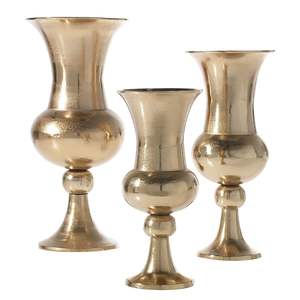 แจกันดอกไม้โลหะสีทองแบบใหม่ แจกันทรงแตรสำหรับงานแต่งงานและงานอีเว้นท์ แจกันดอกไม้แบบแข็ง - Product Image 2