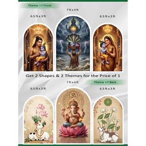 Set de Arco de Sabiduría Reversible Premium de Krishna, Leela y Ganesha (3 Piezas) Colección de Epopeyas Divinas y Bendiciones Serenas de Doble Temática - Product Image 1