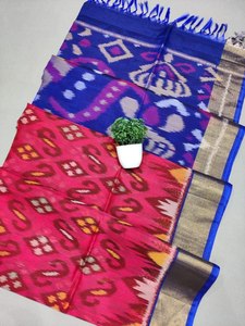 ส่าหรีผ้าฝ้ายผ้าไหม ikkat ที่สวยงาม - Product Image 5