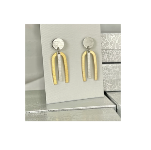 Collections spéciales 2010, petits bijoux en or et cuivre, fabriqués au Dakota du Nord, États-Unis, en forme de feuille rectangulaire, élégantes boucles d'oreilles tournesol pour filles - Product Image 2