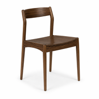 Chaise de salle à manger moderne en bois massif, chaise d'appoint couleur noyer, pour cuisine et restaurant