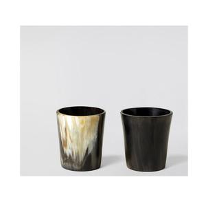 Tasse en corne naturelle et verre fait à la main collection polie rustique pour bar de cuisine fête à thème médiévale décoration et idées de cadeaux - Product Image 2