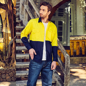 Chaqueta de Trabajo Unisex de Alta Visibilidad, Transpirable, de Poliéster y Algodón, Reciclable, de Alta Resistencia al Desgarro, con Cuello Alto - Product Image 2