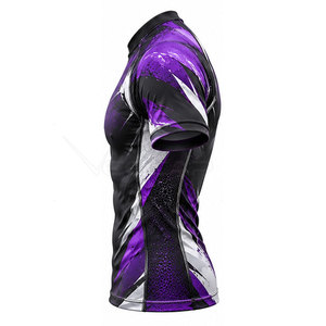 Rashguard BJJ personnalisé en polyester extensible, tissu à séchage rapide, impression par sublimation intégrale, en vente en ligne. - Product Image 5