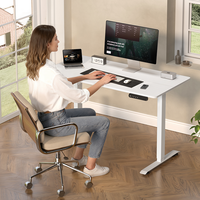Bureau de travail électrique ergonomique moderne haut de gamme à moteur unique, réglable en hauteur, plateau en bois, table de jeu, garantie 5 ans