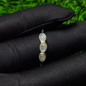 Anillo fino de Plata de Ley 925 con piedra lunar arcoíris Natural, ajuste de bisel de 1,15 gramos, chapado en rodio para aniversario o regalo - Product Image 4