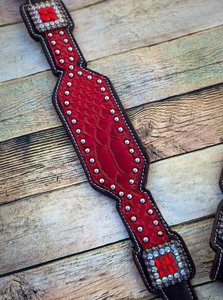 Genuine Leather Western Saddle Horse Tack <b>Set</b> Buckle Closure <b>Beaded</b> Headstall Breast Collar-Riding Customization Available - Product Image 6