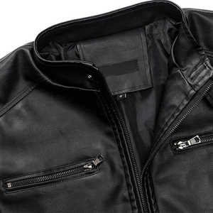 Automne hiver hommes décontracté fermeture éclair veste en cuir hommes à manches longues en cuir mode veste pour hommes dernières vestes - Product Image 2