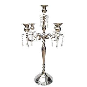 Candélabre moderne en argent pour décoration de mariage Centres de table Candélabres faits à la main d'hôtel de haute qualité pour centre de table à la maison - Product Image 5