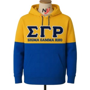 เสื้อพูลโอเวอร์แบบยูนิเซ็กซ์ Greek Life Sigma Gamma Rho ผ้าฟลีซ โพลีเอสเตอร์/คอตตอน สำหรับฤดูหนาว สวมใส่สบาย ปักลายตามสั่ง พิมพ์ลายตามสั่ง สำหรับชมรมนักศึกษาหญิง คุณภาพดีที่สุด - Product Image 1