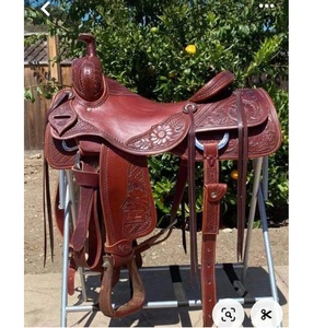 Silla de Montar Roper Ranch de Cuero Genuino, Perfecta para Montar a Caballo y Uso Diario - Product Image 1