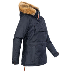 Custom Long Women Parka <b>Jacket</b> <b>with</b> Knitted Inner <b>Fleece</b> <b>Lining</b> Waterproof Windproof Winter Cotton Zipper Adjustable Hood - Product Image 3