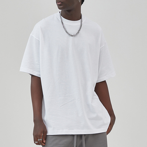 T-shirt uni et blanc de grande taille T-shirt pour homme de qualité T-shirt blanc 100% coton pour homme - Product Image 2