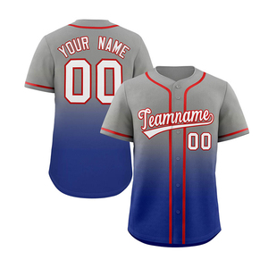 Fast Delivery Custom Printing <b>Baseball</b> Jersey Short Sleeve Blue Unisex Sublimation Cheap Price - Product Image 5