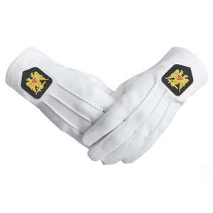Bas quantité minimale de commande Facile à utiliser Logo brodé lavable Gants maçonniques Commande en gros Diverses gammes de couleurs Personnaliser les tailles Gants - Product Image 1