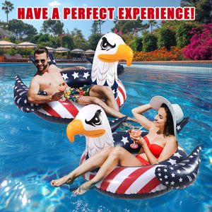 Flotador Inflable Premium con Forma de Águila para Piscina, Diseño de Bandera Americana, para el 4 de Julio, Anillo Flotante Grande para Natación, Balsa Flotante para Lago y Playa en Verano - Product Image 2