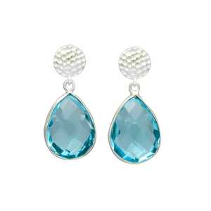 New Arrival Blue Quatez Silver Plated <b>Drop</b> <b>Earring</b> - Product Image 1