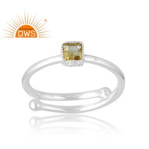 แหวนพลอยซิทรินธรรมชาติทำจากเงินสเตอริง925ขายดีเครื่องประดับออกแบบได้เองของขวัญสำหรับผู้หญิงสำหรับเธอ - Product Image 1