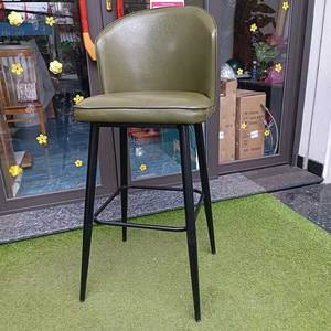 Contemporary GBSK009 Bar <b>Stool</b> Farmhouse Style with Faux Leather <b>Cushion</b> and Metal Legs for Kitchen Club or Home Bar Use - Product Image 5