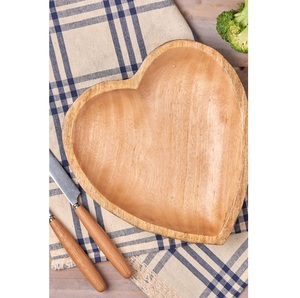 ชามไม้รูปหัวใจสำหรับรับประทานอาหารและเสิร์ฟ ทำจากไม้ธรรมชาติ ไม้กระถินเทศและมะม่วง - Product Image 6