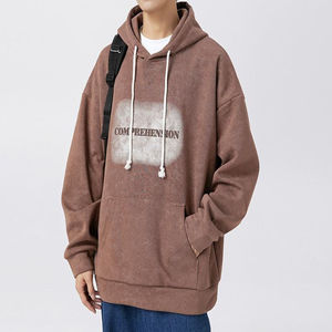 2025 nouvelle marque à la mode à la mode poids lourd lavé à l'acide hiver 100% coton doublé coupe ample hip-hop sweat à capuche décontracté pour unisexe - Product Image 3