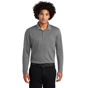 Polo de manga larga de golf de algodón suave para hombre maduro adulto personalizado de fábrica - Product Image 1