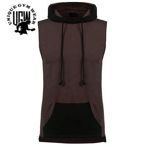 Sudaderas sin Mangas con Etiqueta OEM para Hombre, Ropa de Gimnasio con Cremallera, Sudaderas Transpirables de Secado Rápido de Poliéster/Algodón de Alta Calidad Hechas a Medida - Product Image 5