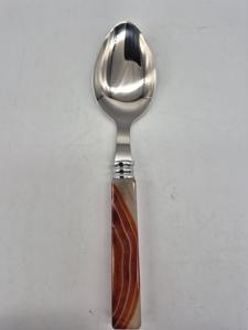 Juego de cubiertos con mango de resina de diseñador con cabeza de Acabado plateado para boda, comedor, hogar, cocina, restaurante y catering - Product Image 4