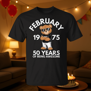 Février 1975 50 ans d'incroyable génialité T-shirt cadeau d'anniversaire pour hommes - Product Image 3
