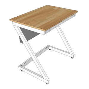 Zeus 01 Single <b>Study</b> <b>Desk</b> Modern Design Rubber Wood with Powder-Coated Iron Legs for Students & Teachers PS023 School Furniture - Product Image 5