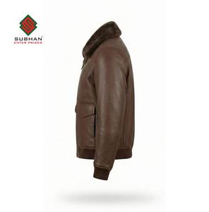 Blouson aviateur en cuir pour homme fait à la main A-2 |   Veste en cuir synthétique |   Veste décontractée d'aviateur vintage |   Vêtements d'extérieur rétro |   Offrez-lui un cadeau - Product Image 3