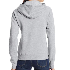 Sudadera con capucha y cremallera completa de lana de algodón para mujer, ropa de calle de manga larga con logotipo personalizado para deportes de invierno - Product Image 6