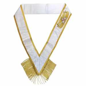 Collar Masónico Personalizado con Ribete Dorado, Collar de Regalia Ceremonial Bordado para Uniforme de Oficial de Logia Masónica - Product Image 5
