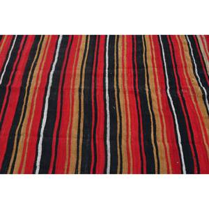 Alfombra Vintage de lana turca de 4,8x11,5 pies, color rojo y negro, área rectangular grande, patrón de retazos, respaldo de látex, estilo tradicional de pasillo - Product Image 5