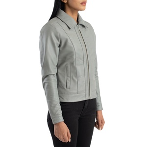 Veste en cuir véritable pour femme, nouvelle collection automne-hiver, respirante, tendance, tissu uni imprimé, tricot personnalisé 2026 - Product Image 3
