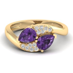 Anillos de Compromiso de Plata de Ley 925 con Moissanita, Precio de Fábrica REYES, para Mujer, con Gema de Amatista de 0.75 Quilates, Joyería de Regalo - Product Image 6