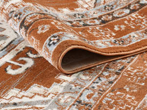 Tapis turc de luxe fait à la machine Palmira 32x35 16 L Bleu Brique Rouge Premium pour salon, fabriqué à Gaziantep - Product Image 2