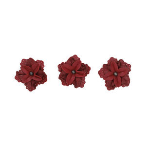 Adorno de calzado Gema China, flor roja, otros materiales - Product Image 1