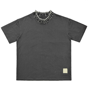 Camiseta Oversize de Punto con Estampado Personalizado, 180 g/m², Algodón Grueso, Estilo Urbano, Manga Corta para Hombre, Nueva Llegada - Product Image 1